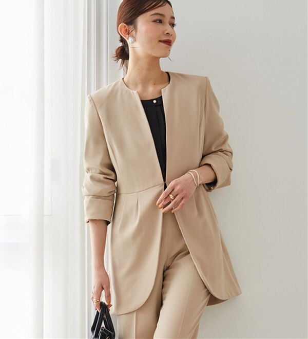 RANAN（ラナン）の「＜２点セット＞ラウンドヘムジャケットセットアップ（パンツスーツ）」｜詳細画像