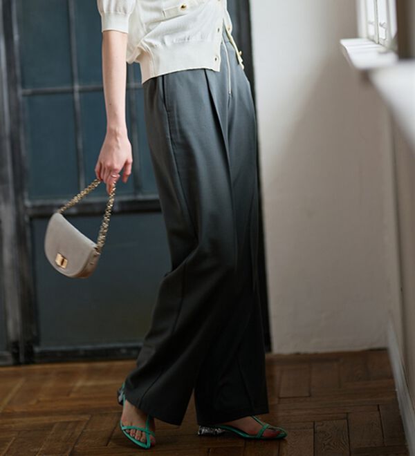 RANAN（ラナン）の「ハイウエストジップワイドパンツ（ワイドパンツ・ガウチョ）」｜詳細画像