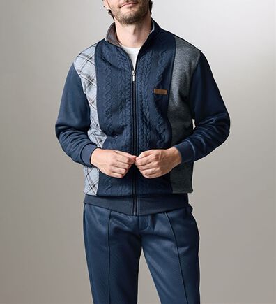 「＜カルビア＞毎日活躍！裏起毛デザインホームスーツ（メンズルームウェア）」