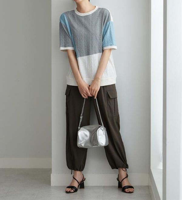 BELLUNA（ベルーナ）の「ミニケーブル柄パッチワーク風プルオーバー（カットソー）」｜詳細画像