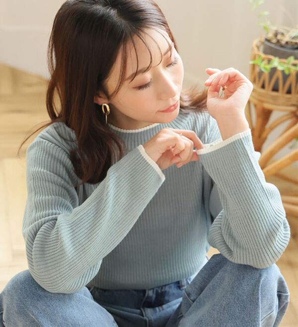 A HAPPY MARILYN（アハッピーマリリン）の「【ＬＬ～６Ｌ】＜新色追加＞Ｔシャツ感覚で着れるカメレオン級の着回しが叶うリブニット（ニット・セーター）」｜詳細画像