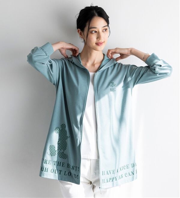 BELLUNA（ベルーナ）の「＜Ｄｉｓｎｅｙ＞【ミッキー】ロゴプリント裏メッシュパーカー（パーカー）」｜詳細画像