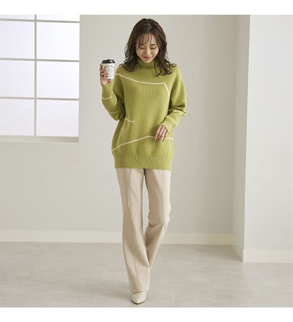 BELLUNA（ベルーナ）の「すっきり伸びる！ハイテンション美脚パンツ　ブーツカット（フルレングスパンツ）」｜詳細画像