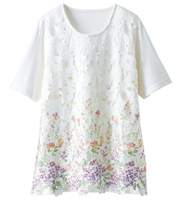 BELLUNA（ベルーナ）の「着映える花柄レースカーデアンサンブル（アンサンブル）」｜詳細画像