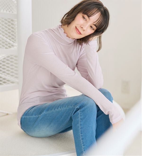 LAVIENNE（ラヴィエンヌ）の「敬老の日に！【肌にまとう化粧品】着て潤うシアー素材リブインナー＜ＭＡＴＯＬＩＡ＞（肌着・インナーウェア）」｜詳細画像