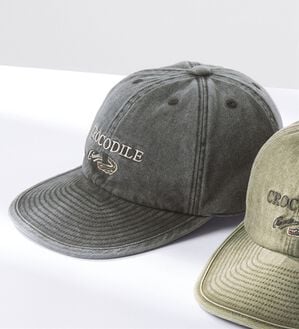 「＜クロコダイル＞こだわりの洗い加工帽子（メンズ帽子）」｜キャップブラック