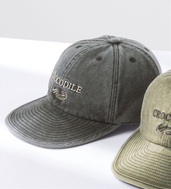 「＜クロコダイル＞こだわりの洗い加工帽子（メンズ帽子）」｜キャップブラック