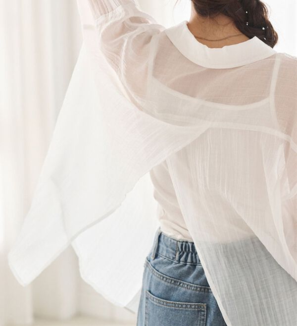 RANAN（ラナン）の「バックスリットシアーシャツ（シャツ）」｜詳細画像