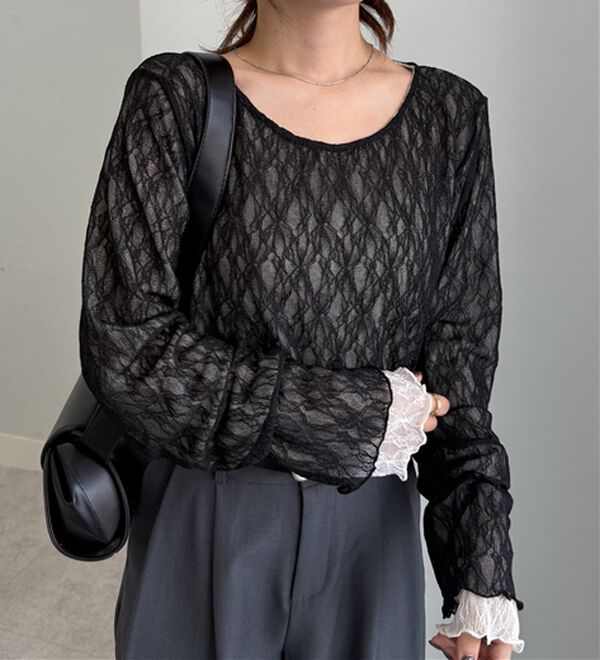 RANAN（ラナン）の「リバーシブルシアーレースＴ（カットソー）」｜詳細画像