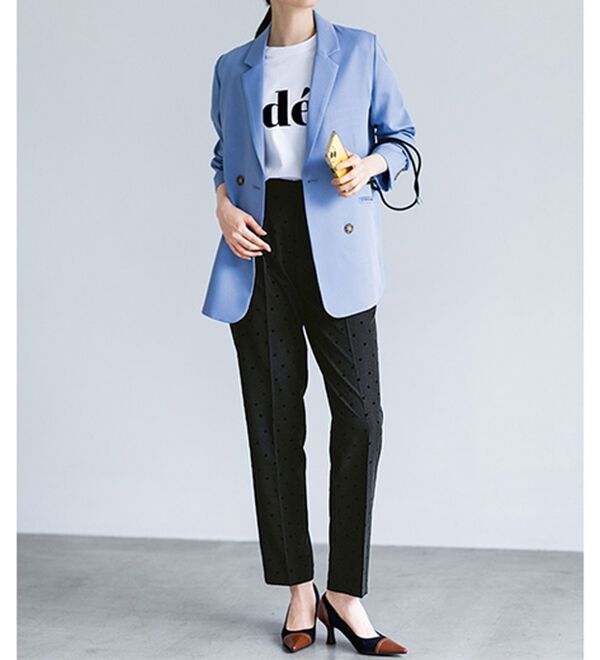 RANAN（ラナン）の「ドット柄プリントテーパードパンツ（フルレングスパンツ）」｜詳細画像