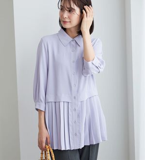 BELLUNA（ベルーナ）の「【UVカット】機能付！裾プリーツ切替チュニック（チュニック）」｜詳細画像