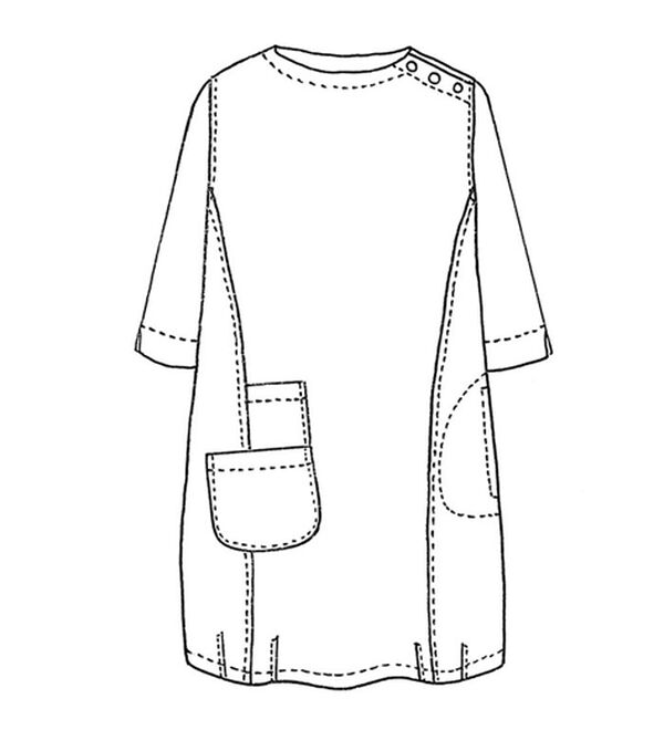 BELLUNA（ベルーナ）の「麻綿肩ボタンデザイン花柄プリントチュニック（チュニック）」｜詳細画像