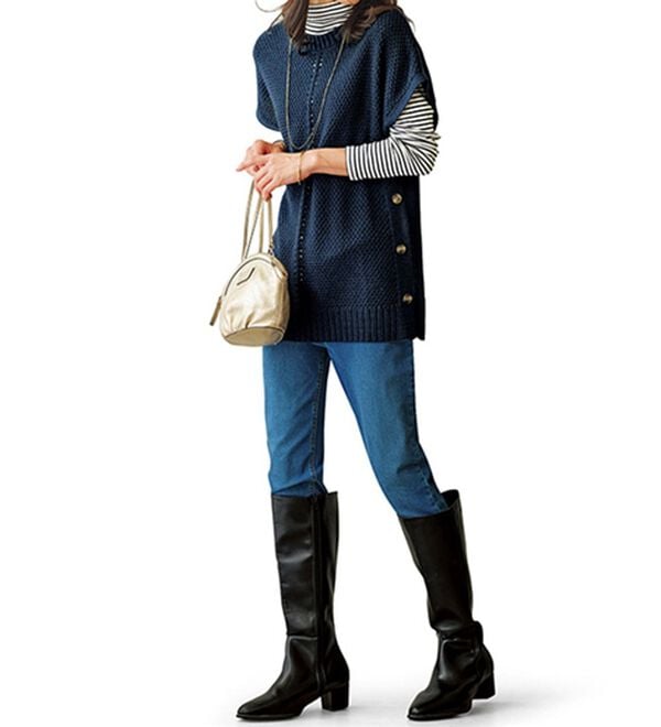 BELLUNA（ベルーナ）の「ボタン使いゆったりニットベスト（ベスト）」｜詳細画像