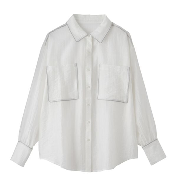 RANAN（ラナン）の「配色パイピングシアーシャツ（シャツ）」｜詳細画像