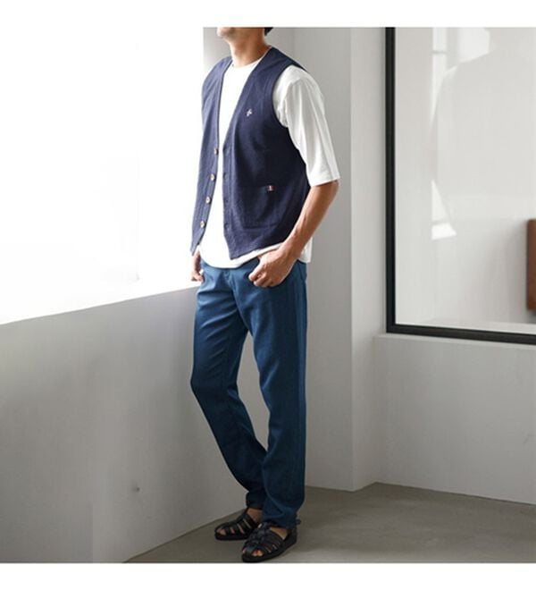 「羽織って納得！涼感サッカーベスト（メンズベスト）」｜詳細画像