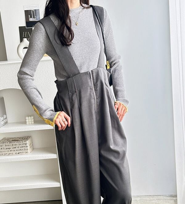 GeeRA（ジーラ）の「フロントジップハイウエストサロペット（オールインワン）」｜詳細画像