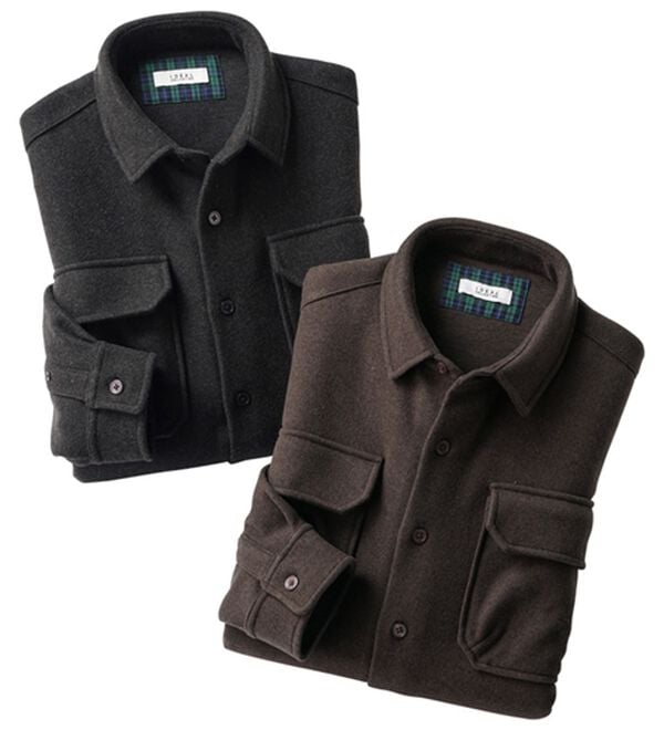 「メルトンジャージシャツジャケット（メンズシャツ）」｜詳細画像