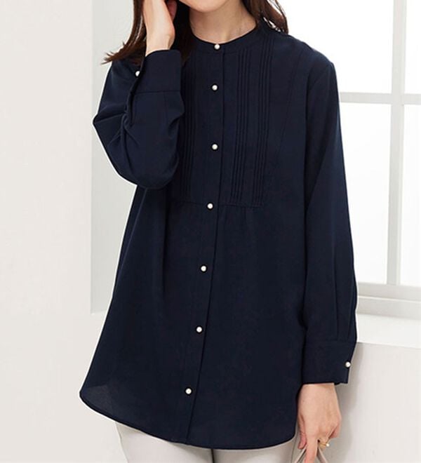 BELLUNA（ベルーナ）の「パール使いピンタックデザインチュニック（チュニック）」｜詳細画像