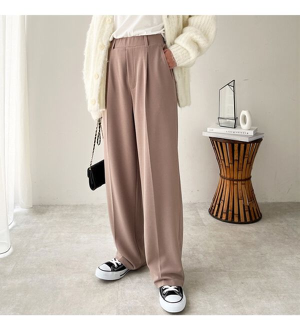 GeeRA（ジーラ）の「美脚魅せタックワイドスラックスパンツ（ワイドパンツ・ガウチョ）」｜詳細画像