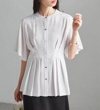 RANAN（ラナン）の「【ひんやり・ＵＶ】ウエストタックフレアブラウス（ブラウス）」