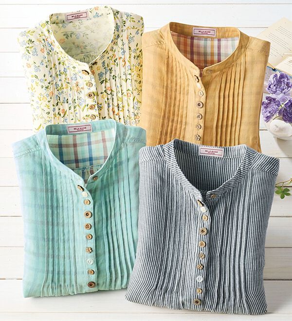 BELLUNA（ベルーナ）の「ダブルガーゼ素材多ボタンオーバーブラウス（ブラウス）」｜詳細画像