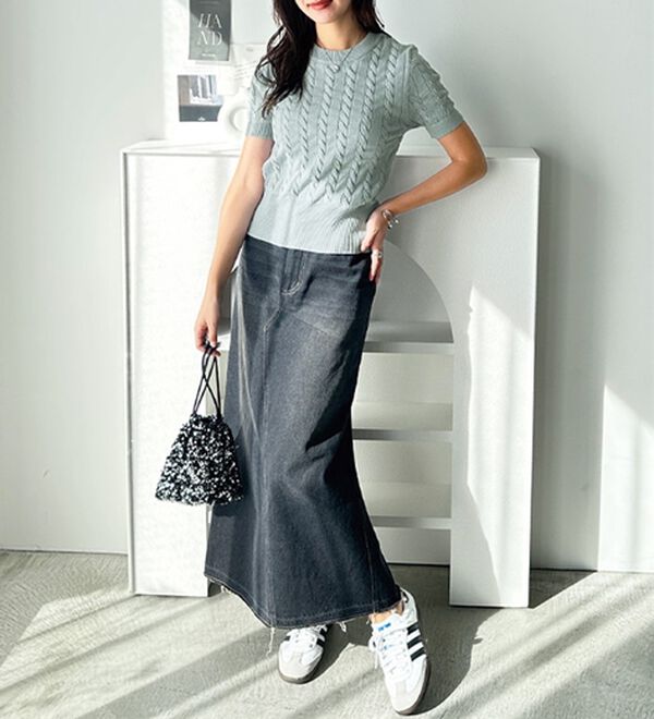 GeeRA（ジーラ）の「ケーブル編みニットトップス（ニット・セーター）」｜詳細画像