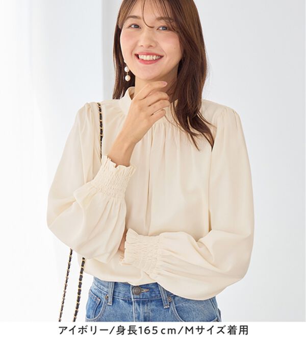 alotta（アロッタ）の「ボリューム袖上品とろみブラウス（ブラウス）」｜詳細画像