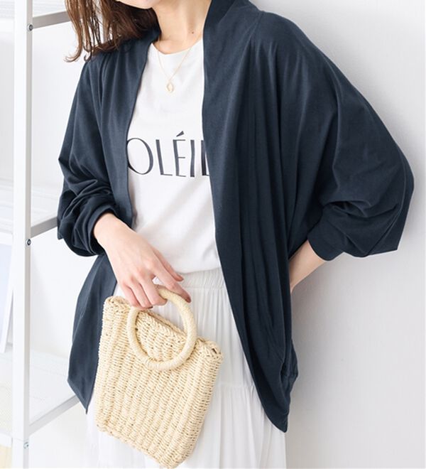 Viola e Viola（ヴィオラ エ ヴィオラ）の「【５つの機能付】ＵＶ対策に！ひんやり　ゆるドルマンカーディガン（ニットカーディガン）」｜詳細画像