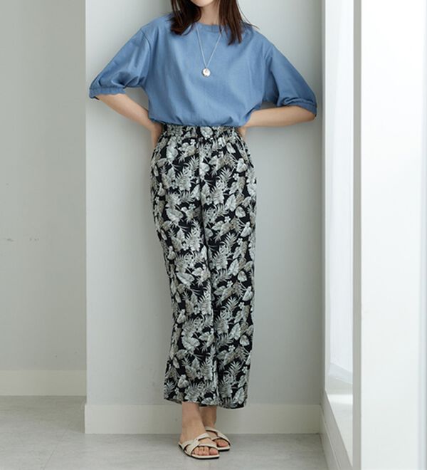 BELLUNA（ベルーナ）の「ヒンヤリ冷感！プリントワイドパンツ（ワイドパンツ・ガウチョ）」｜詳細画像