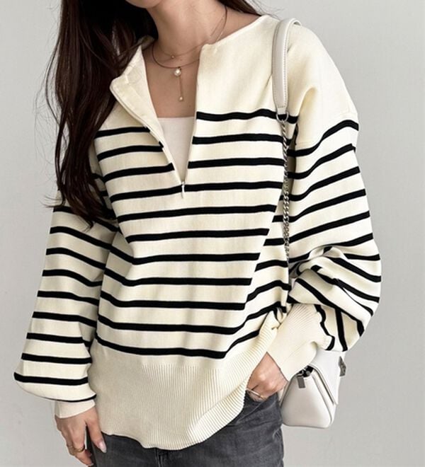 GeeRA（ジーラ）の「ハーフジップニットプルオーバー（ニット・セーター）」｜詳細画像