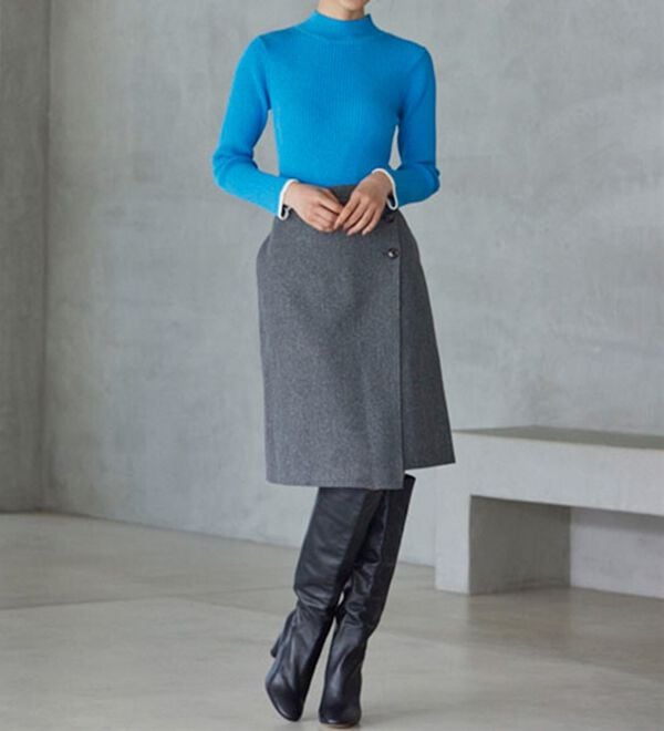 RANAN（ラナン）の「もちもちリブパイピングハイネックニット（ニット・セーター）」｜詳細画像