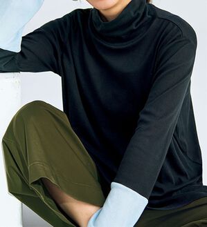 BELLUNA（ベルーナ）の「綿１００％配色シアープルオーバー（カットソー）」｜詳細画像