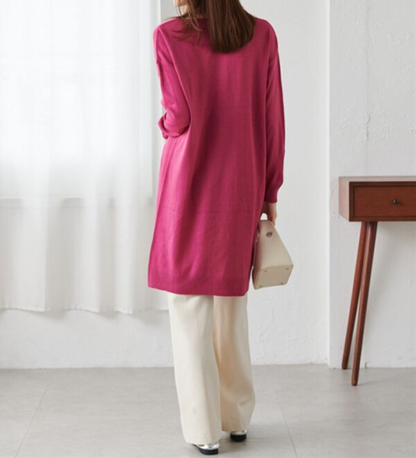 RANAN（ラナン）の「カシミヤタッチニットチュニックワンピース（チュニック）」｜詳細画像