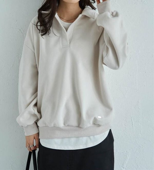 RANAN（ラナン）の「あったか裏起毛衿付きオーバーサイズスウェット（トレーナー・スウェット）」｜詳細画像