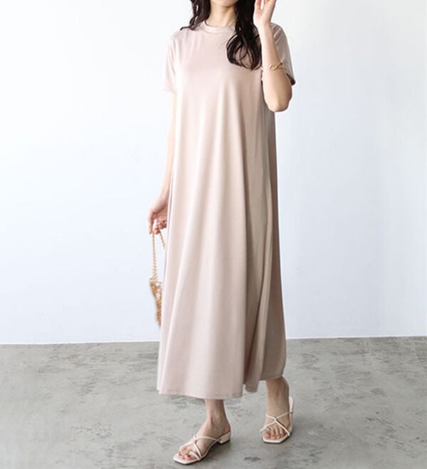 GeeRA（ジーラ）の「【接触冷感】フレアーシルエットロングワンピース（ロングワンピース）」｜詳細画像