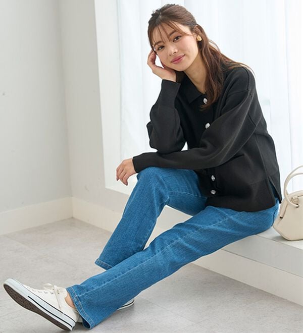 BELLUNA（ベルーナ）の「新！裏起毛スーパーストレッチ素材デニムパンツ（フルレングスパンツ）」｜詳細画像