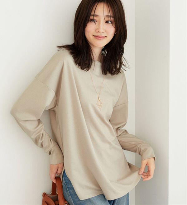 BELLUNA（ベルーナ）の「もちっとなめらか！大人顔サマ見えプルオーバー（カットソー）」｜詳細画像