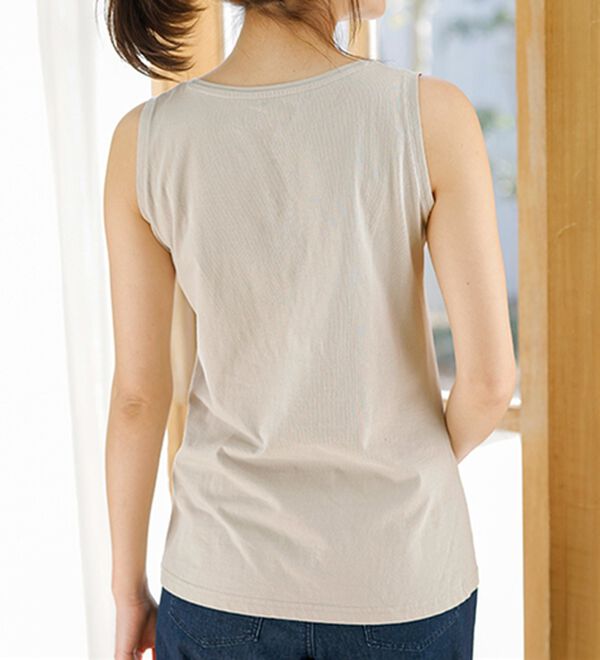 BELLUNA（ベルーナ）の「ヒンヤリ！綿１００％サマ見えタンクトップ（タンクトップ・キャミソール）」｜詳細画像
