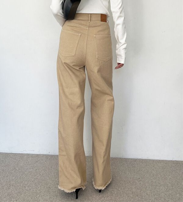 GeeRA（ジーラ）の「オリジナルパッチハイウエストデニム（ワイドパンツ・ガウチョ）」｜詳細画像