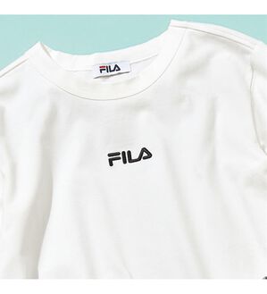 「＜フィラ＞ワンポイント刺しゅうＴシャツ（メンズカットソー）」｜ホワイト(長袖)