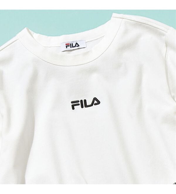 「＜フィラ＞ワンポイント刺しゅうＴシャツ（メンズカットソー）」｜ホワイト(長袖)