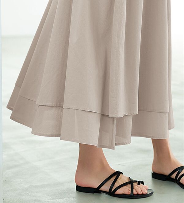 BELLUNA（ベルーナ）の「ふわりと揺れる綿素材フレアースカート（ロングスカート）」｜詳細画像