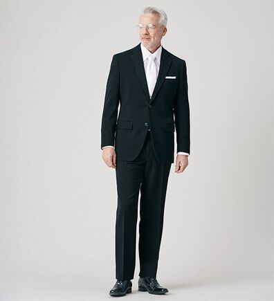 「【２点セット】ルナブラック　フォーマルスーツ（ビジネスフォーマル）」