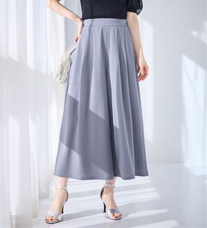alotta（アロッタ）の「【選べる２丈】上品ドレープパンツ（ワイドパンツ・ガウチョ）」｜スモーキーブルー／レギュラー丈