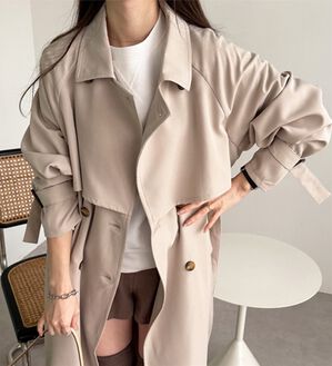 GeeRA（ジーラ）の「『ドラマ着用商品』上品オーバーサイズトレンチコート（ロングコート）」｜ベージュ