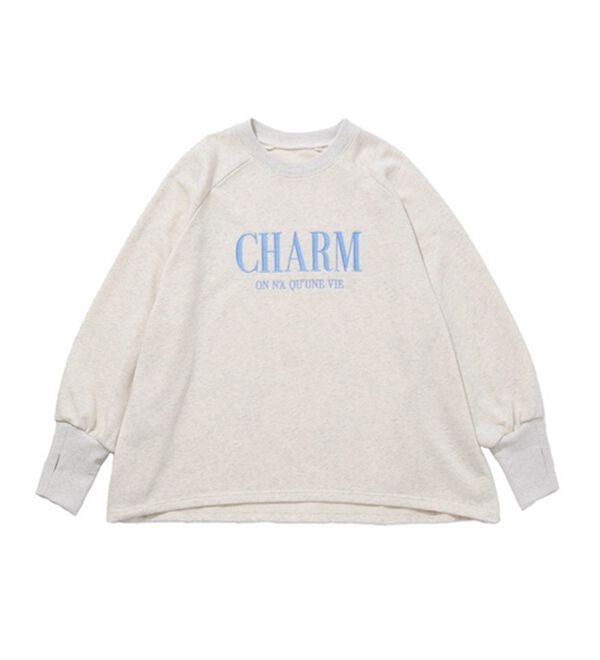 GeeRA（ジーラ）の「指穴デザイン刺しゅうロゴスウェット（トレーナー・スウェット）」｜詳細画像