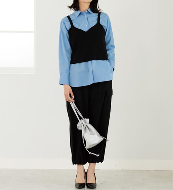 BELLUNA（ベルーナ）の「ニットビスチェ&times;シャツアンサンブル（アンサンブル）」｜詳細画像