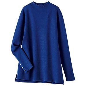 BELLUNA（ベルーナ）の「もちもち素材袖ボタンニットプルオーバー（ニット・セーター）」｜ロイヤルブルー