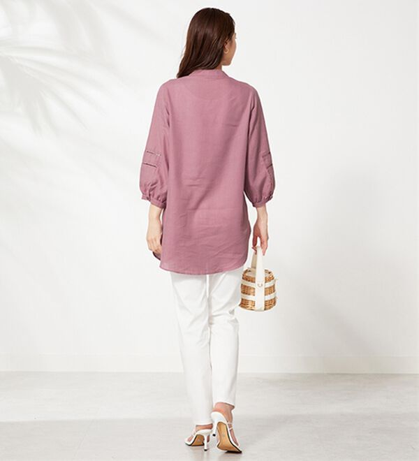 BELLUNA（ベルーナ）の「機能付リネン混ピンタック使いシャツチュニック（チュニック）」｜詳細画像