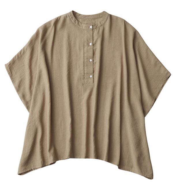 Viola e Viola（ヴィオラ エ ヴィオラ）の「楊柳素材ゆるシルエットブラウス（ブラウス）」｜ライトカーキ